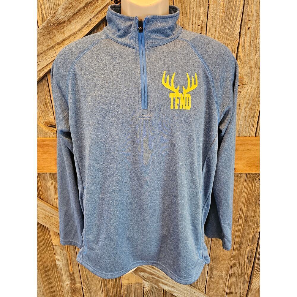 Kerrville Tivy Antlers Blue 1/4 Zip Size Medium With Pockets